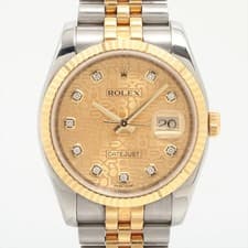 Rolex DATEJUST 36 116233G SS×YG SS×YG AT Champagne engraved computer dial