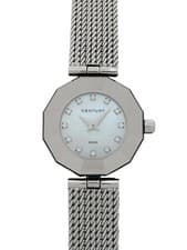 CENTURY Time Gem 12P Diamond Quartz Watch White Shell Dial 24mm
