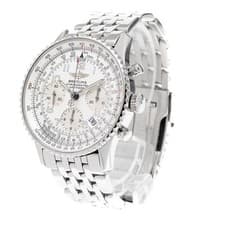 BREITLING NAVITIMER A23322 41mm SS Silver Dial Automatic Chronograph Date #C128