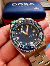 Doxa Sub 600T Caribbean,Blue Dial with Box,Tags, Papers Ceramic Inlay Dive Watch