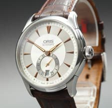 Oris Artelier 7582 Small Second Date Silver Dial Automatic Men's Vintage Watch