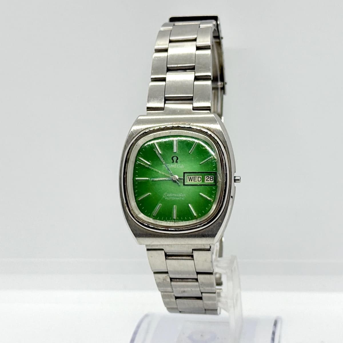 OMEGA Seamaster TV Screen 660210 Green Automatic Day-Date Square Case Men's