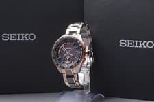 [Near MINT Box]  SEIKO Brightz 8B54-0BD0 World Time Solar Mens Watch From JAPAN