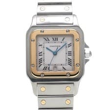 CARTIER Santos Galbe LM Antique W20011C4 Ivory Ladies Watches quartz Used Ginzo