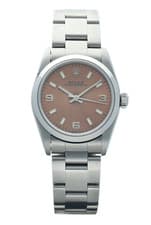 Rolex 67480 Oyster Perpetual Mid Size 31 mm Steel Salmon Dial Auto Women's Watch