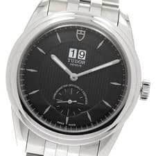TUDOR Glamour 57100 Double date black Dial Automatic Men's Watch_949609
