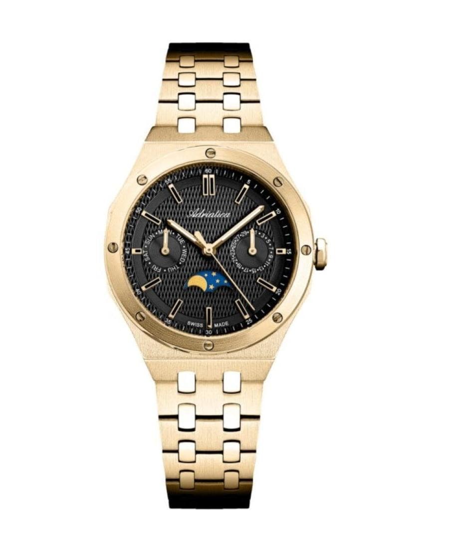 ADRIATICA Women Quartz Casual Watch Classic Dress Black Dial Waterproof Swiss Fa