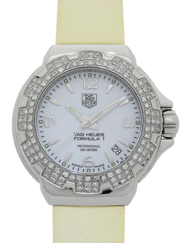 TAG Heuer Formula 1 Diamond Quartz Watch WAC1215.BC0840 White Dial 36mm