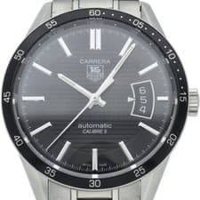 TAG HEUER Carrera Caliber 5 WV211M.BA0787 Stainless Steel mensWatch black USED