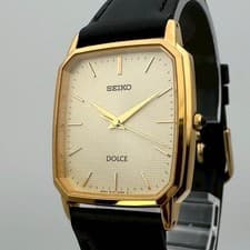New battery / MINT / Working SEIKO DOLCE Special gold dial quartz watch