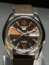 SEIKO 5 Automatic Men's Watch with Brown Dial in Excellent Condition