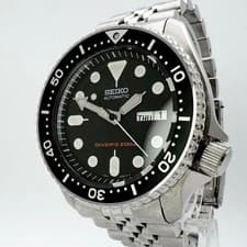 Near MINT Seiko Discontinued Working Black Boy SKX007 Automatic Snow