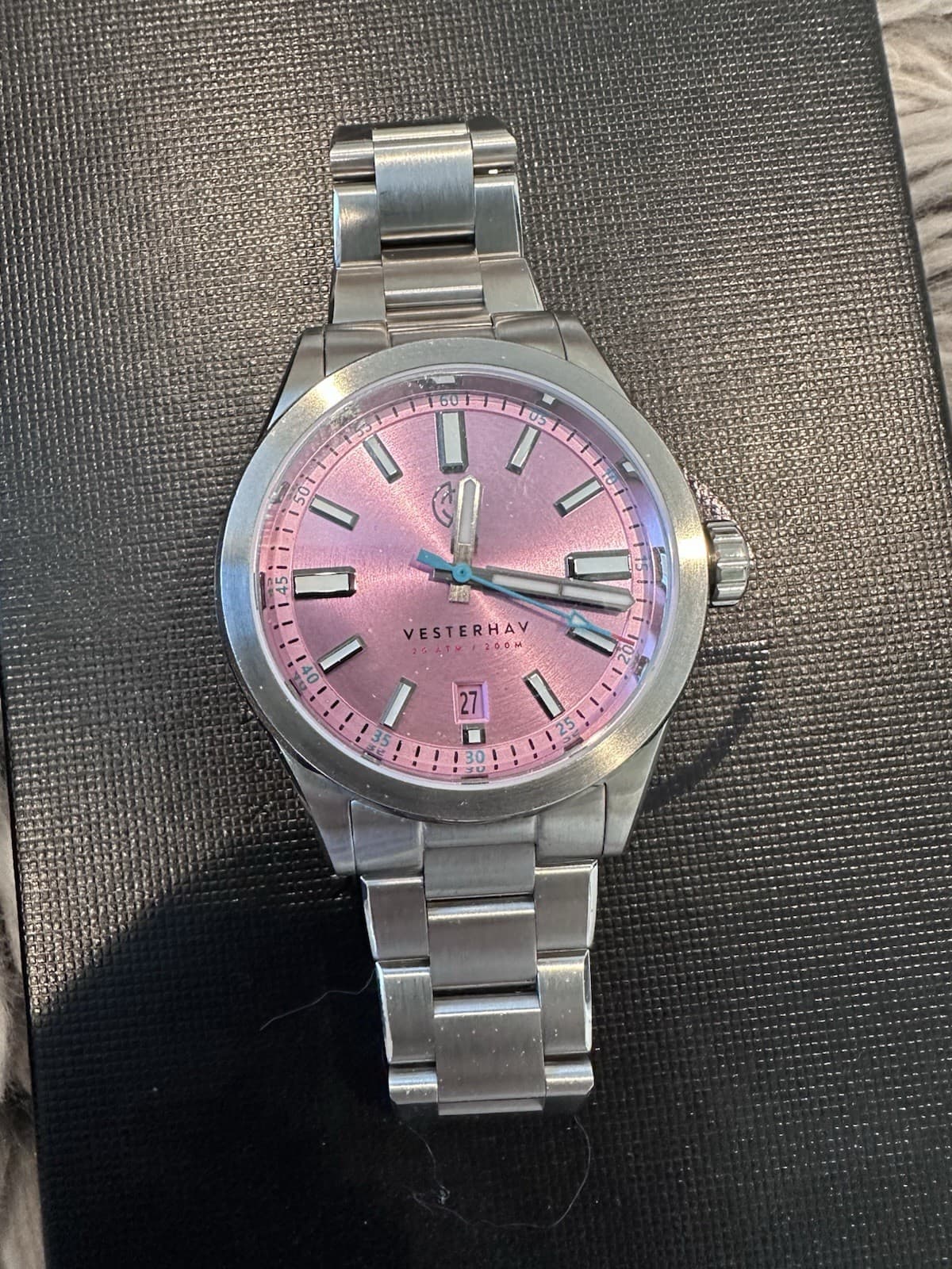 Henry Archer Vesterhav Automatic Pink Dial Diver Men's Watch