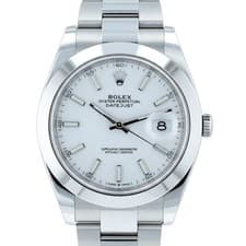 Rolex Datejust 126300 41MM White Roman Dial Smooth Oyster Watch Box Papers 2021