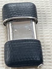 Antique Movado Ermeto Solid Silver 935 Leather Watch Junk Repair Base Swiss Made