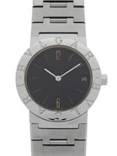 BVLGARI Bvlgari Bvlgari Quartz Watch BB30SS Black Dial 30mm
