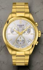 Tissot PR 100 Chronograph 40mm White Dial Gold Watch T150.417.33.031.00