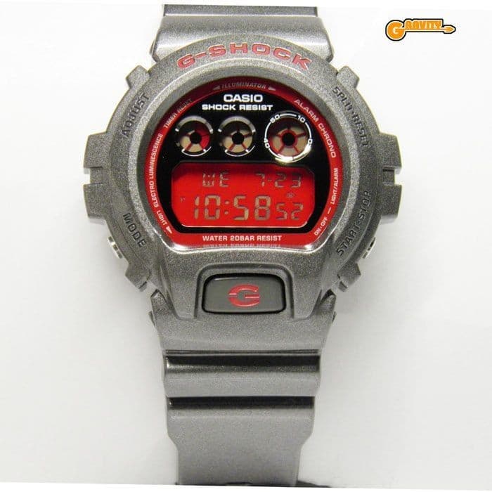 Casio G-Shock DW-6900SB-8JF Metallic Gray Red Digital Watch 1289