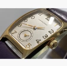 Vintage [EXC+5] Hamilton Boulton 6264 Small Second Gold 24mm Quartz Unisex Watch