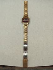 Vintage LONGINES Gemini II LCD RED LED 14K GOLD Plate Digital WATCH 8300