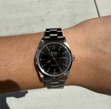 2001 Rolex Air-King 14000m 34mm Black Dial Stainless Steel Full Set Watch