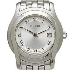 Gucci 5500L Women's Quartz Watch Silver Stainless Steel Used