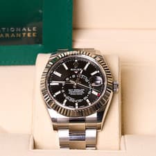 Rolex Sky Dweller 42mm Stainless Steel Black Dial Oyster Fluted #326934 Full Set