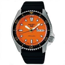 SEIKO 5 Sports SRPL89K1 Men's Automatic Watch 100m Orange Dial Rubber