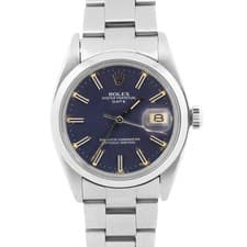 VINTAGE 1976 Rolex Oyster Perpetual Date BLUE Stainless Steel OYSTER 34mm 1500