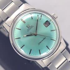 OMEGA GENEVE AUTOMATIC 23 JEWELS CAL.1012 DATE REF.166.0190 BLUE DIAL MENS WATCH