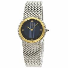 Used Seiko 5A70-0260 Credor Round Face Blue Agate Watch Stainless Steel