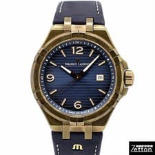 Maurice Lacroix Aikon Bronze Ai1028-Brz01-420-1 Limited 500 Worldwide Qz Blue