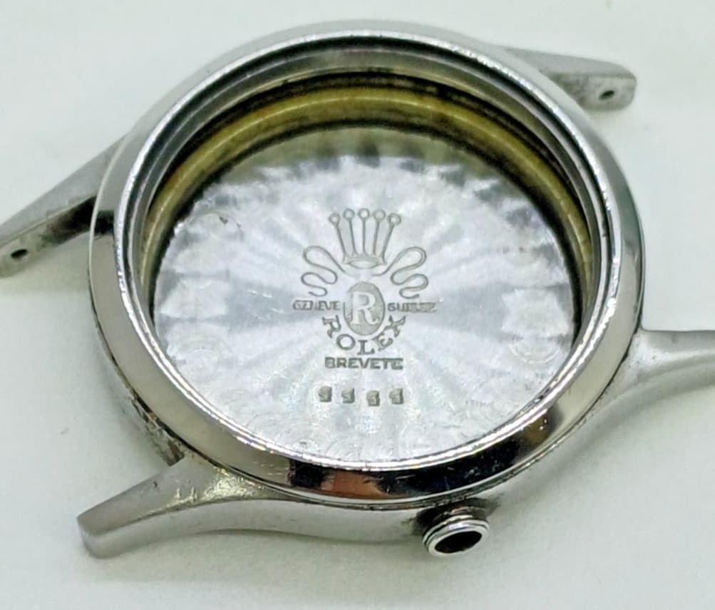 VINTAGE ROLEX BREVETE REF. 4444 CASE WATCH PARTS S.STEEL 31MM MANUAL 1950s