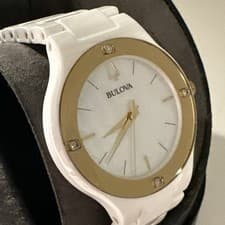 Bulova Millennia Women's Quartz Diamond Accent White 34.5MM Watch 98R292