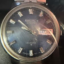 Seiko Roadmatic Automatic Calendar Watch 5606-7260 Blue Dial Vintage