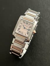 Cartier Tank Francaise 2384 Steel Rose Gold MOP Dial Ladies Watch 20mm