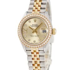 ROLEX Lady-Datejust 279383RBR Women's Automatic K18YG SS 28mm Gold Watch #HD058