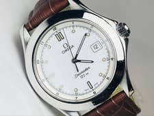 OMEGA Seamaster 120 Quartz 2581.20 White Dial Sapphire Crystal Leather Watch
