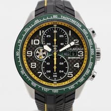 Graham Silverstone RS Racing Chronograph Steel Black Green 2STEA.B17A Rubber