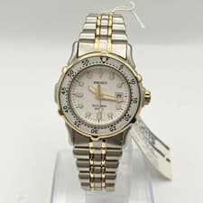 Seiko Scuba 200 Quartz Dive Watch White Dial Mens Timepiece Authentic