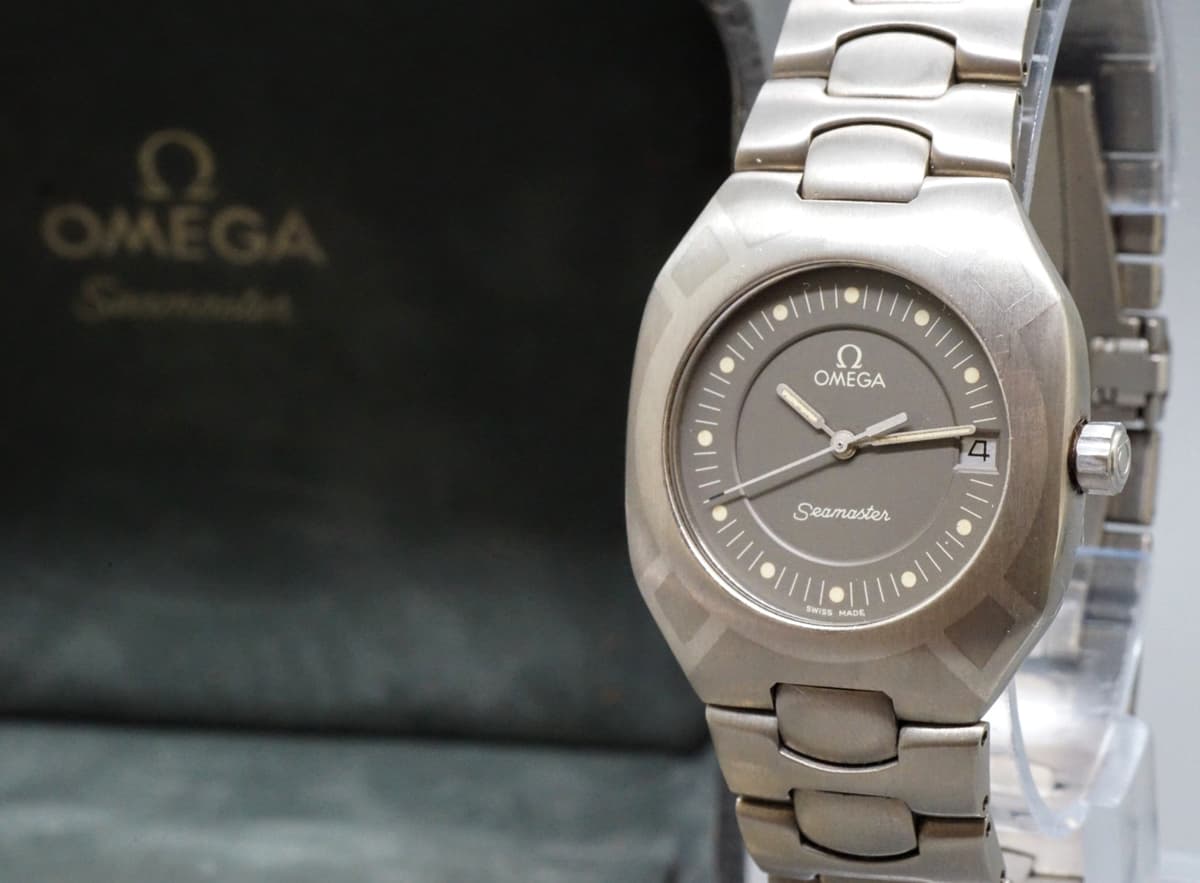 OMEGA Seamaster Polaris Palladium Titanium Vintage Quartz Men's Watch Gray 32mm