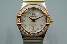 N MINT 1999 OMEGA Constellation Cal.1456 Ref.895.1203 Qz White 22mm Women Watch