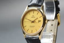 【Near MINT】 OMEGA Seamaster Cal.1430 Gold Dial 33mm Date Quartz Mens Watch JAPAN