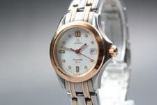 OMEGA Seamaster 596.1502 Cal.1424 White Gold Date 21mm Quartz Women Watch JAPAN