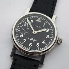 Rare Big Military DOXA Swiss Wristwatch Steel Case STYLE Aviator Pilots WW2