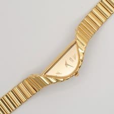 Vintage Seiko Half Moon 1F20-5D59 Goldtone & S/S Quartz Wristwatch, Keeps Time