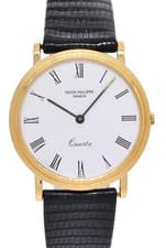 Patek Philippe Calatrava 18k Yellow Gold White Dial 33mm Quartz Watch 3744