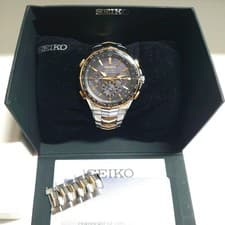 Seiko Coutura Solar Chronograph Watch 8B92-0AL0 SSG010 Black Gold