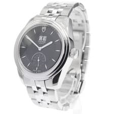 TUDOR GLAMOUR 57100 42mm SS Black Dial Automatic Date Small Seconds #C253