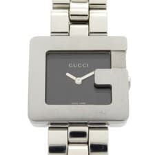 Gucci 3600L Quartz Watch Black Silver Ladies Used